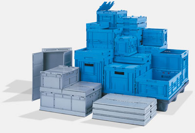 Coloured plastic fruit bins